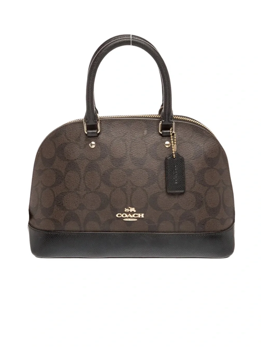 Coach Brown and Black Signature Dome Satchel